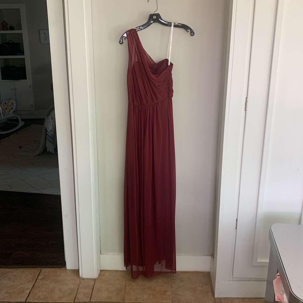 one shoulder bridesmaid dress